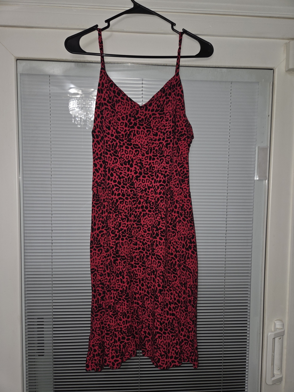 Apt. 9 Hot Pink and Black Leopard Print Slip Dress